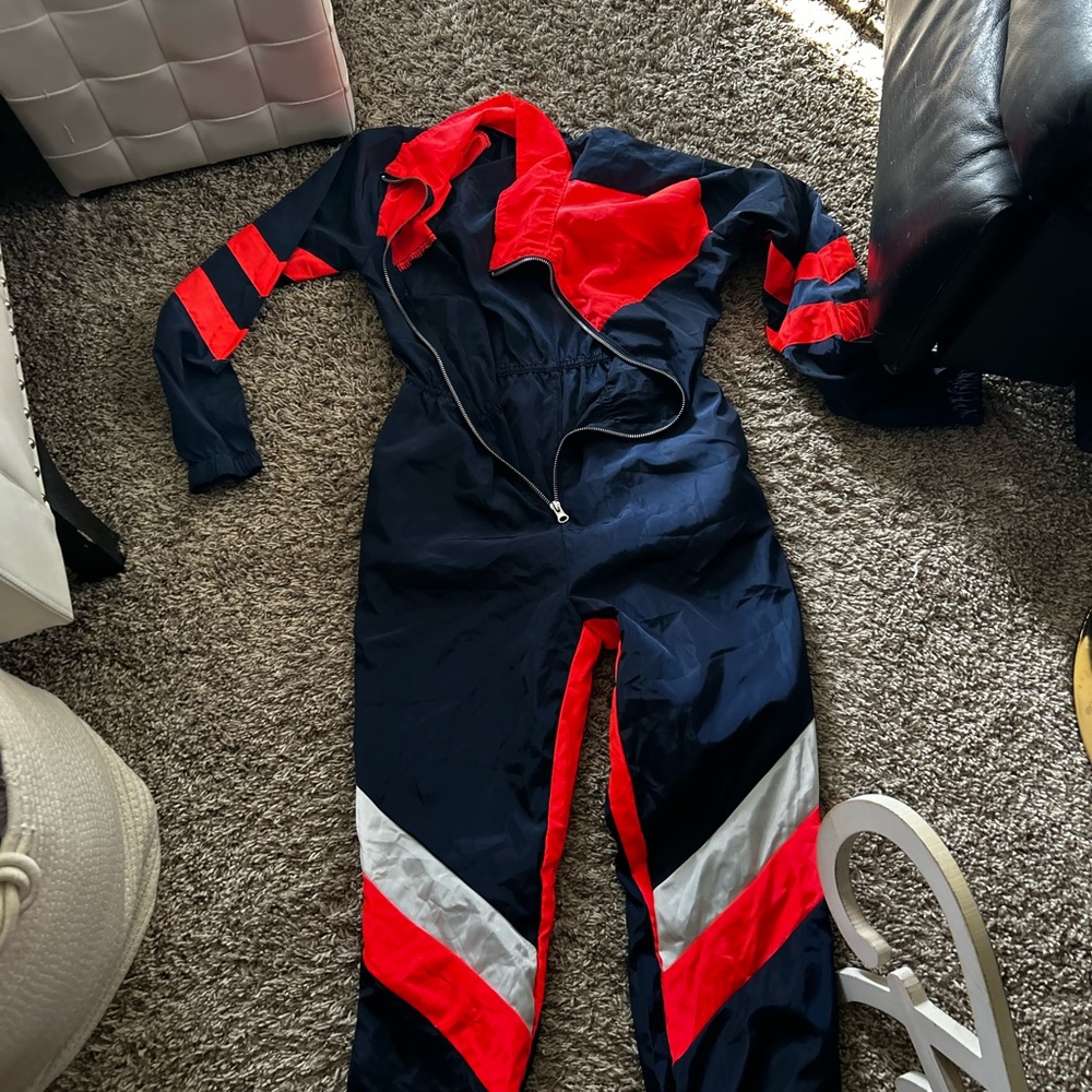 Fashion Nova Navy and Red Jumpsuit